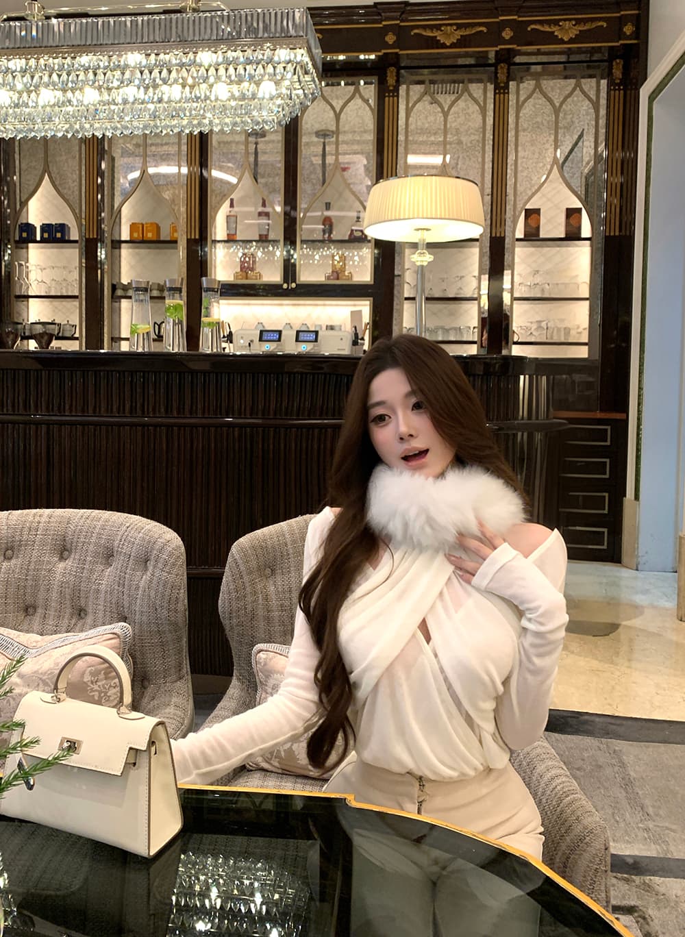 실사 정가 모피 칼라 다용도 마이크로 ~을 통해 다용도 맨위 기본 셔츠 여성 상세 이미지 12