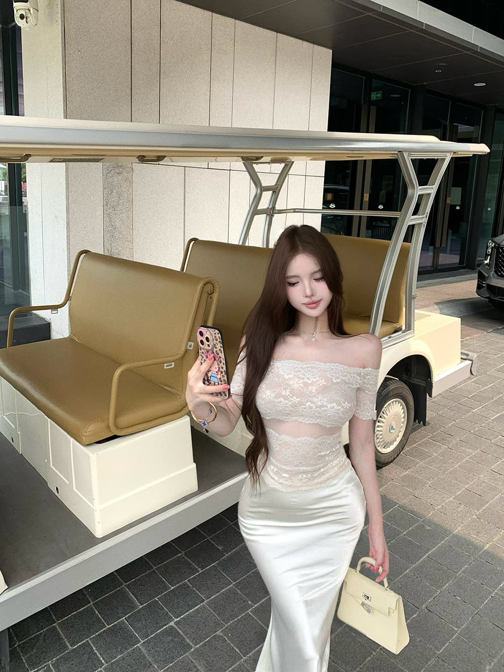 실사 정가 오프숄더 3 차원 레이스 자카드 공예 맨위 여성 상세 이미지 1