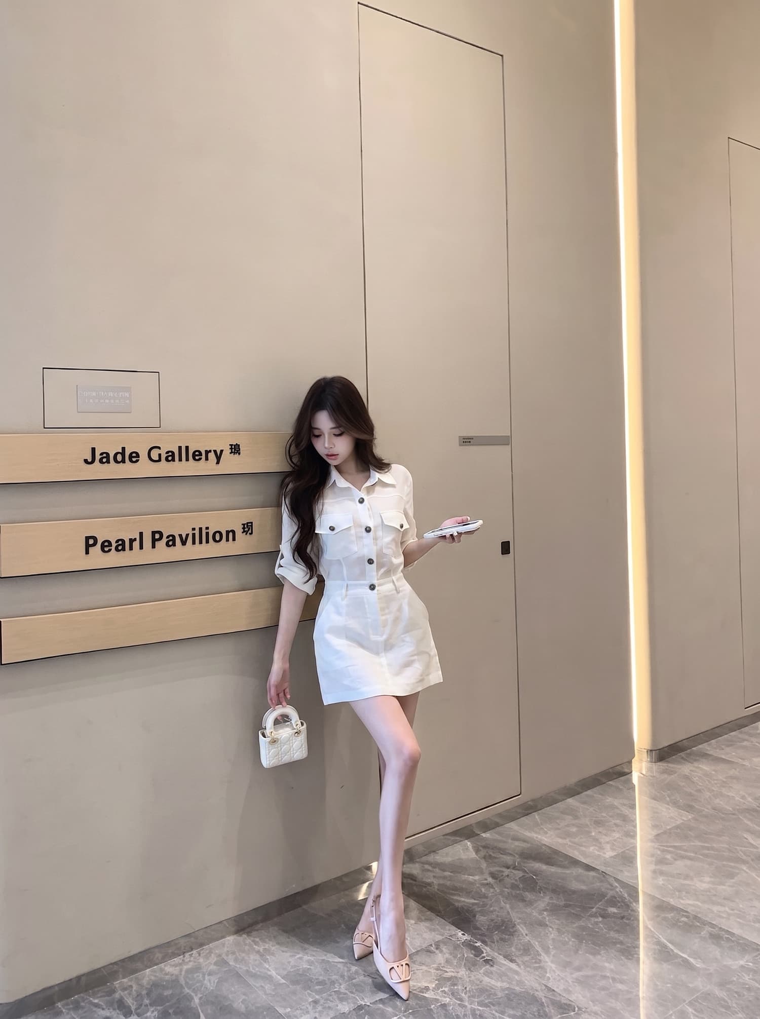 셔츠 드레스 2026 여름 새로운 워크웨어 바람 주머니 디자인 센스 슬림해 보이는 품격 작은 키 미니 스커트 이미지 3