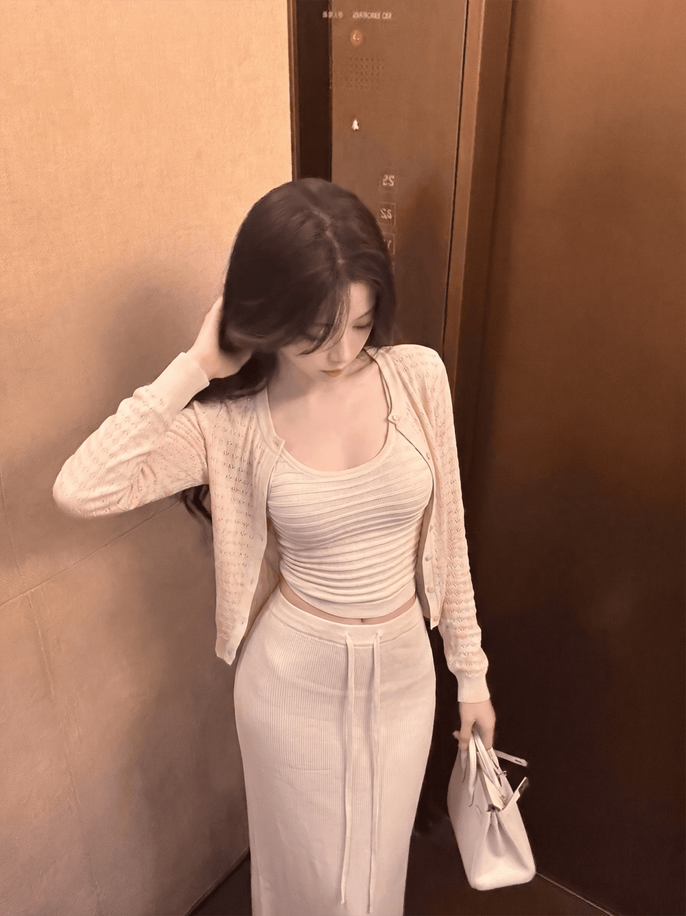 프로 피부 통기성 얼음 실행 차가운 센스 라이 경기 서울 오픈 가디건 슬립 반 스커트 세트 이미지 4