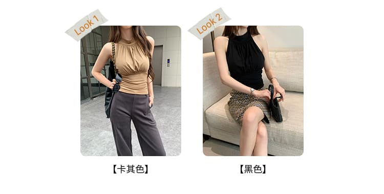 실사 한 부서 Chic 벨트 가슴 패드 행침 목 조끼 여성 2026 여름 새로운 디자인 센스 백리스 핫걸 착용 잡아라. 의류 상세 이미지 5
