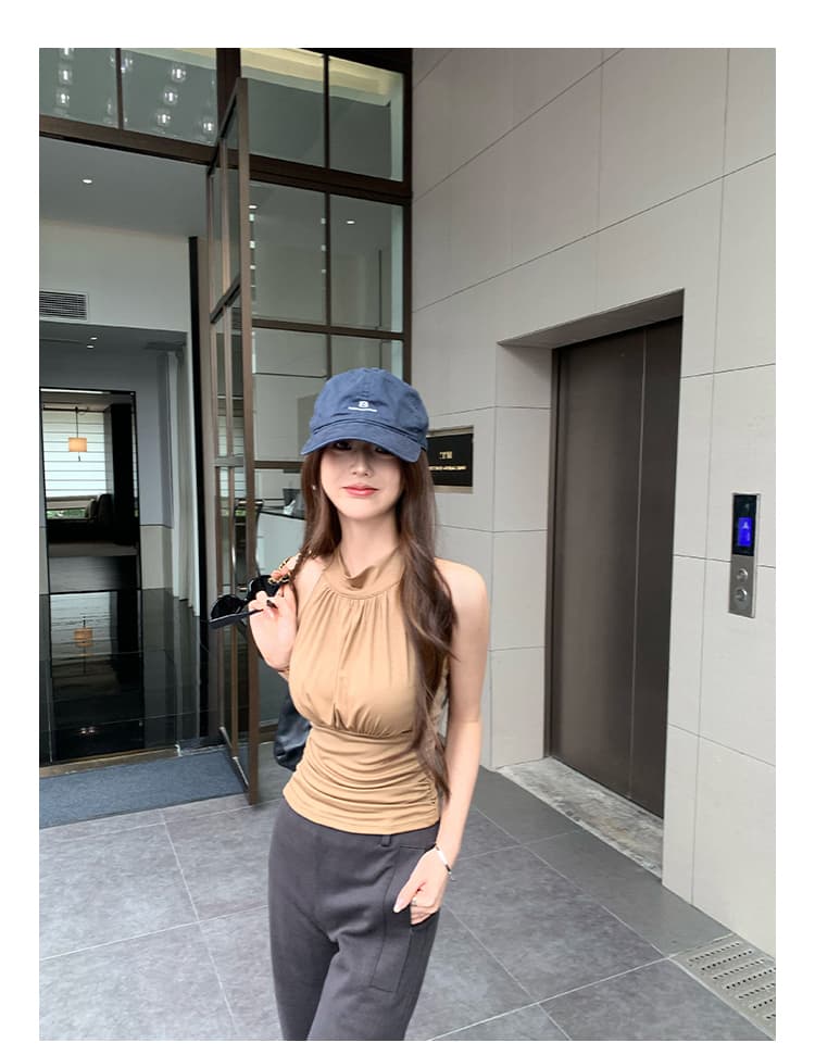 실사 한 부서 Chic 벨트 가슴 패드 행침 목 조끼 여성 2026 여름 새로운 디자인 센스 백리스 핫걸 착용 잡아라. 의류 상세 이미지 11