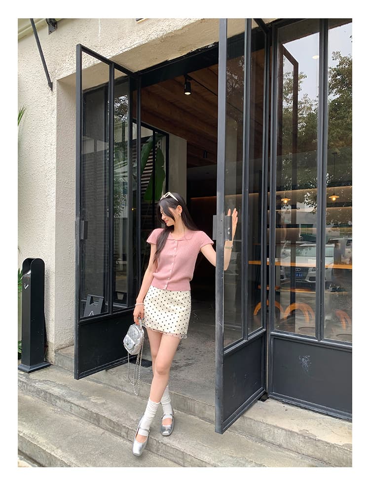 실사 베이비 칼라 단추 작은 날다 소매 긍정적 인 어깨 니트 오픈 가디건 여성 여름 2026 새로운 고유 한 아름다운 얇은 스타일 맨위 상세 이미지 18
