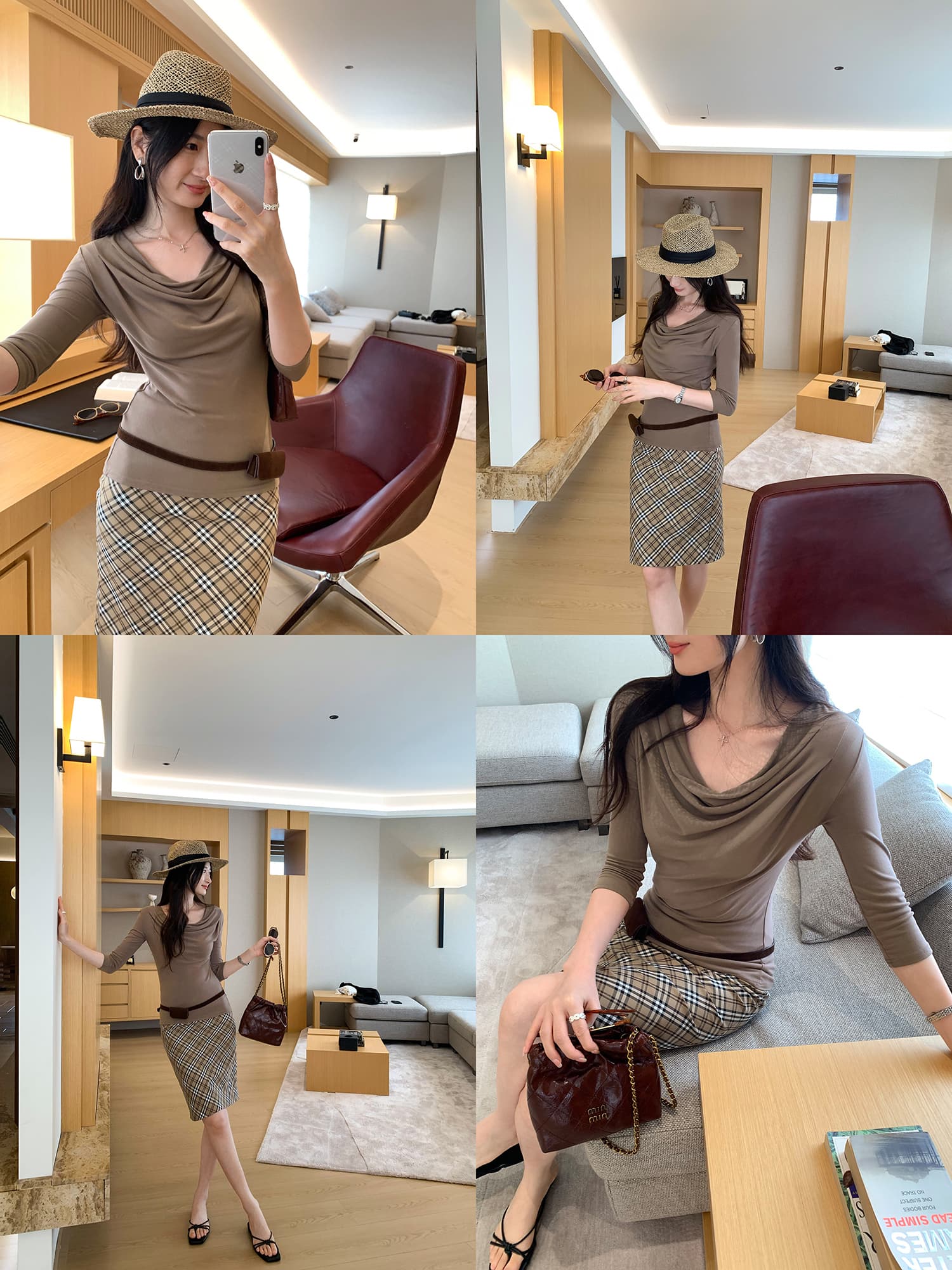 실사 그림 프랑스식 흔들다 칼라 긍정적 인 어깨 몸매 가꾸기 중간 소매 티셔츠 여성 여름 2026 새로운 ins 한 스타일 디자인 센스 맨위 이미지 4