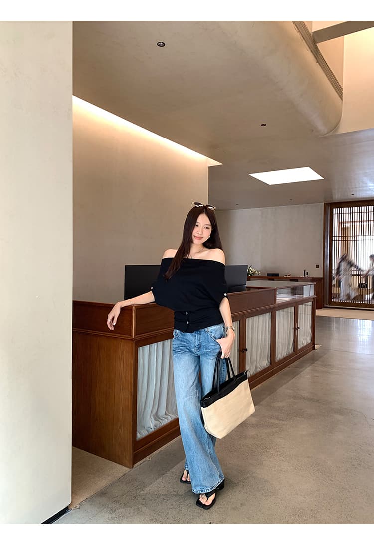 실사 그림 디자인 센스 작은 대중 단추 흔들다 칼라 반팔 티셔츠 여성 2026 여름 새로운 프랑스식 아름다운 맨위 상세 이미지 17