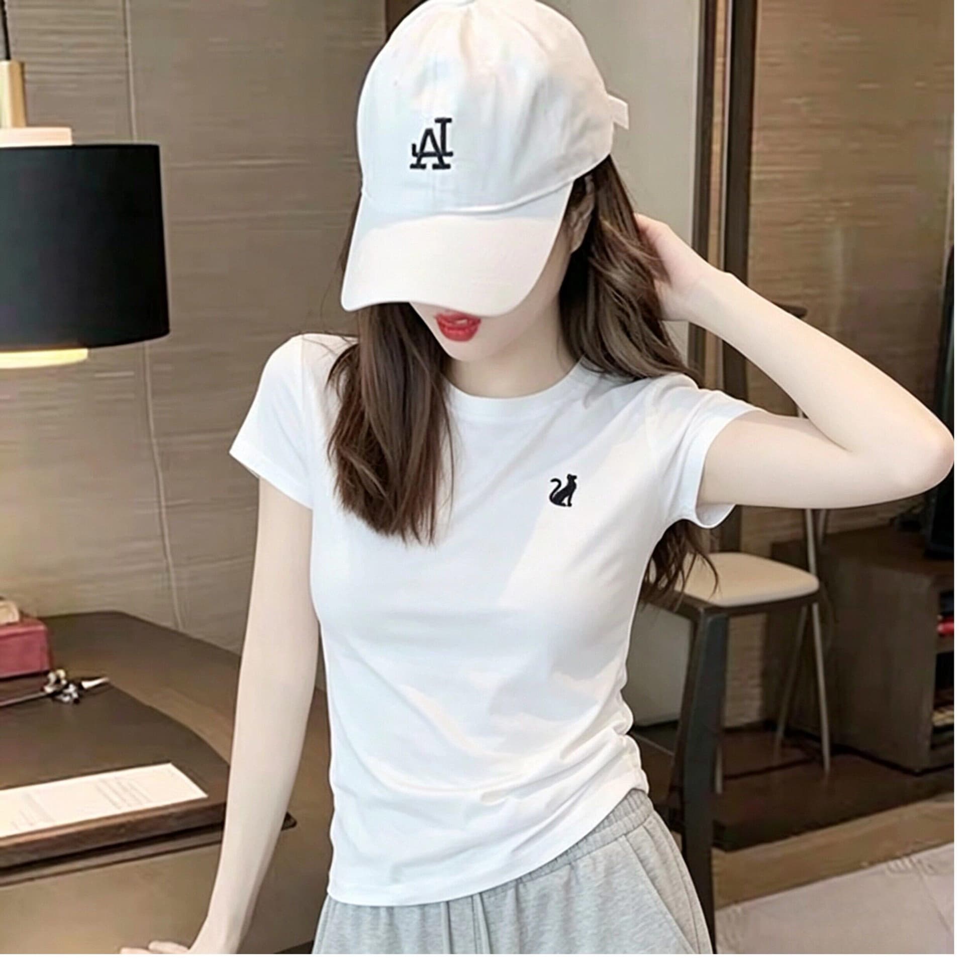 210 그램 92 면 8 암모니아 Lun 2026 여름 새로운 한국 스타일 반팔 티셔츠 여성 디자인 센스 상세 이미지 4