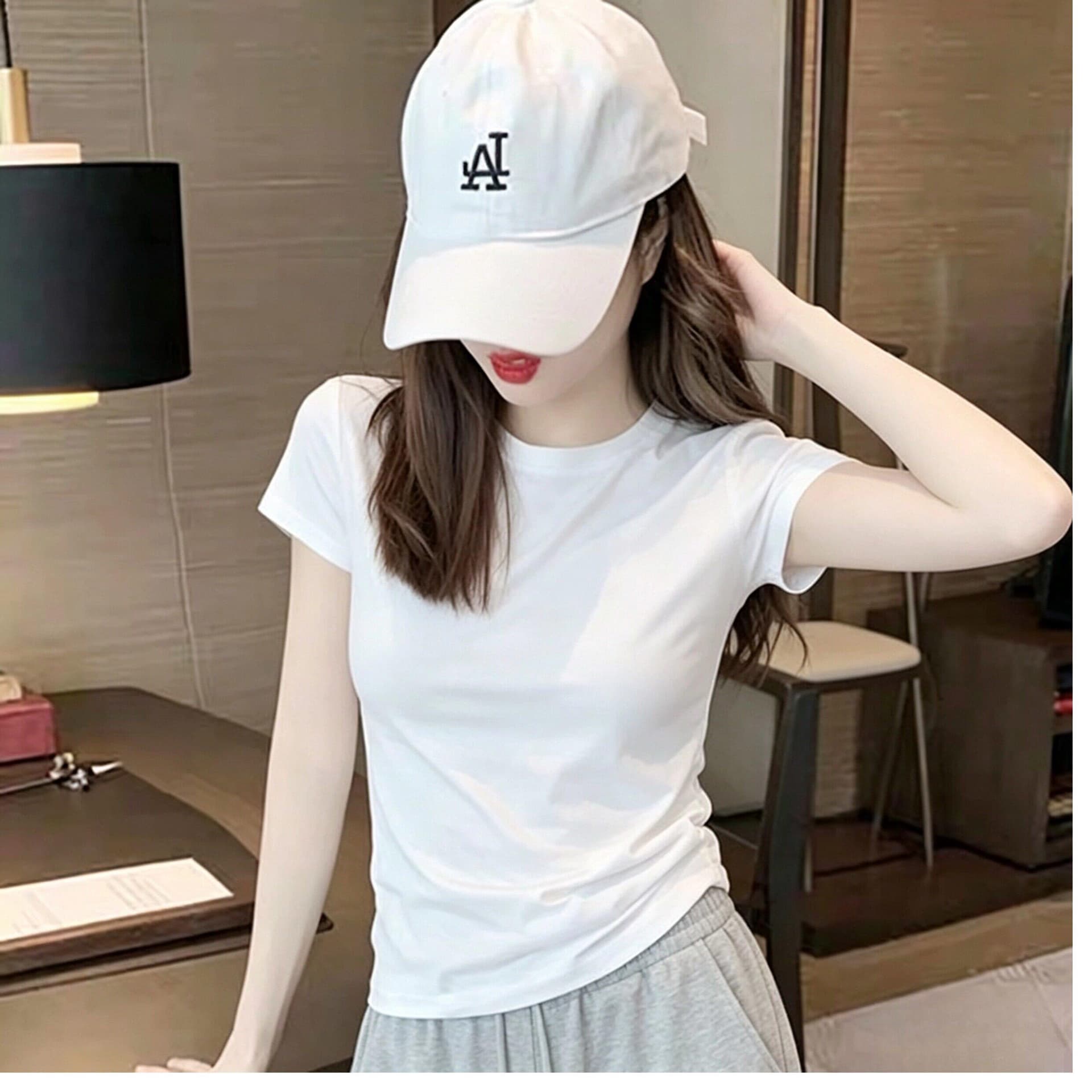 210 그램 92 면 8 암모니아 Lun 2026 여름 새로운 한국 스타일 반팔 티셔츠 여성 디자인 센스 상세 이미지 5