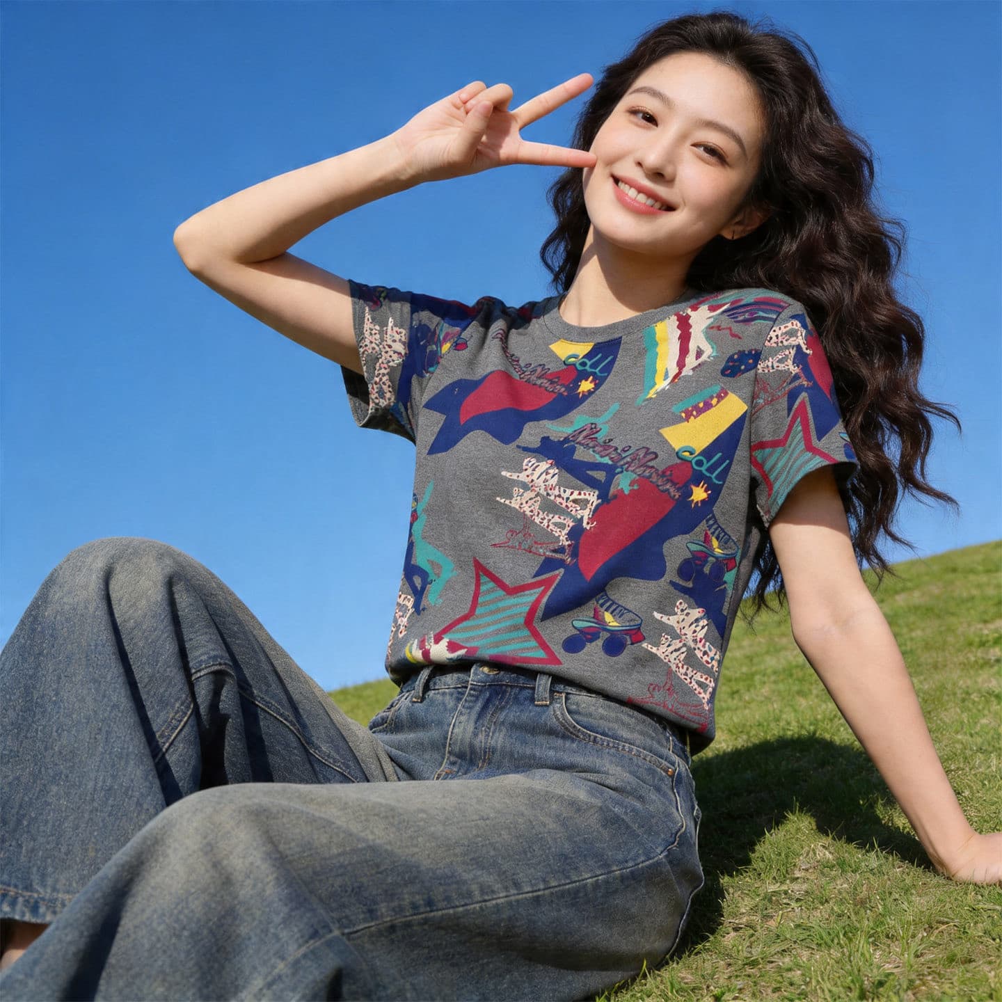180 그램 95 면 5 암모니아 Lun 2026 여름 새로운 한국 스타일 반팔 티셔츠 여성 디자인 센스 이미지 4
