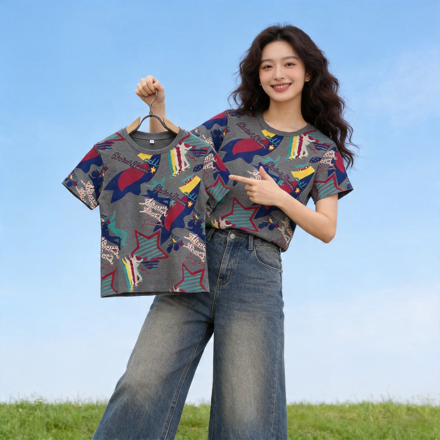 180 그램 95 면 5 암모니아 Lun 2026 여름 새로운 한국 스타일 반팔 티셔츠 여성 디자인 센스 상세 이미지 3