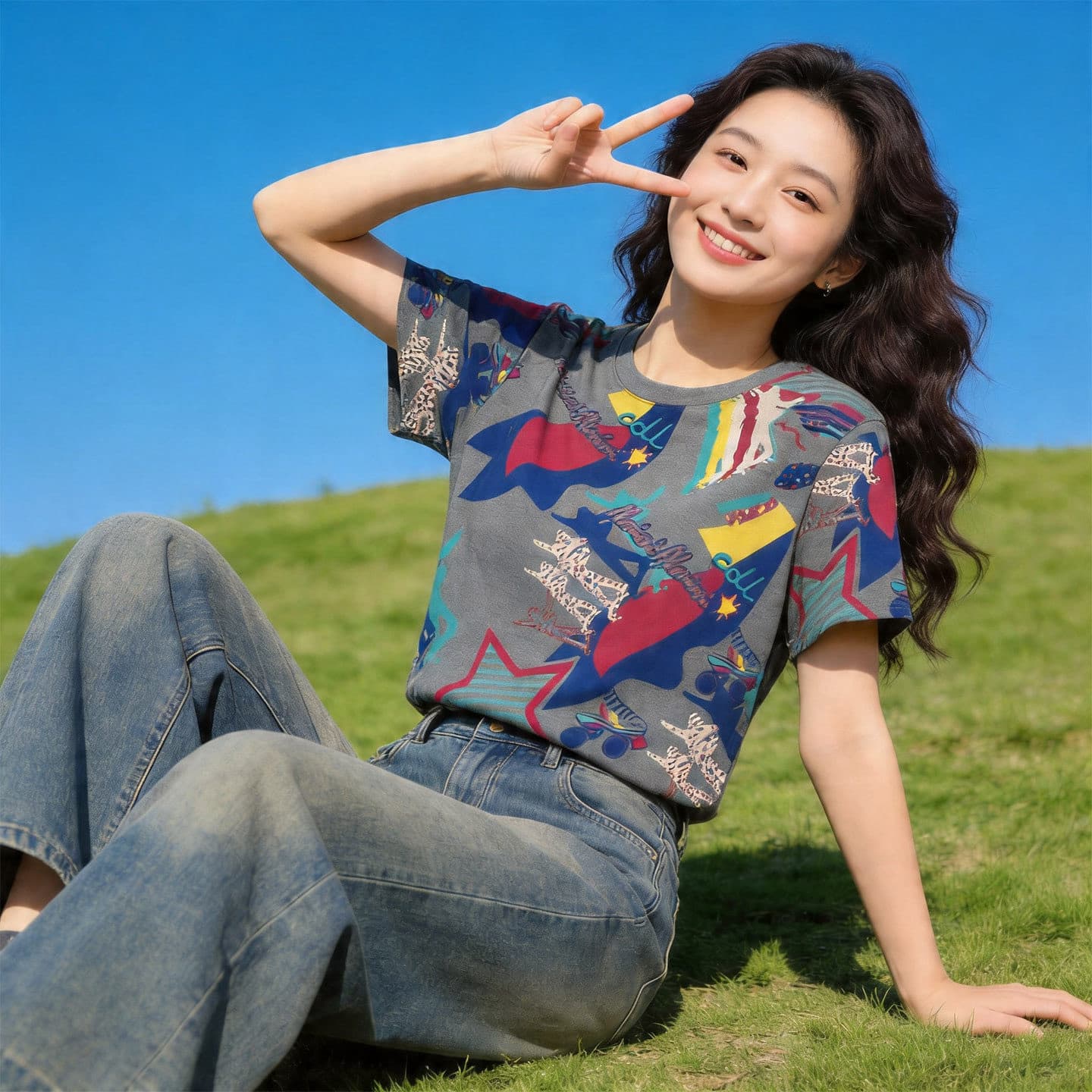 180 그램 95 면 5 암모니아 Lun 2026 여름 새로운 한국 스타일 반팔 티셔츠 여성 디자인 센스 상세 이미지 5