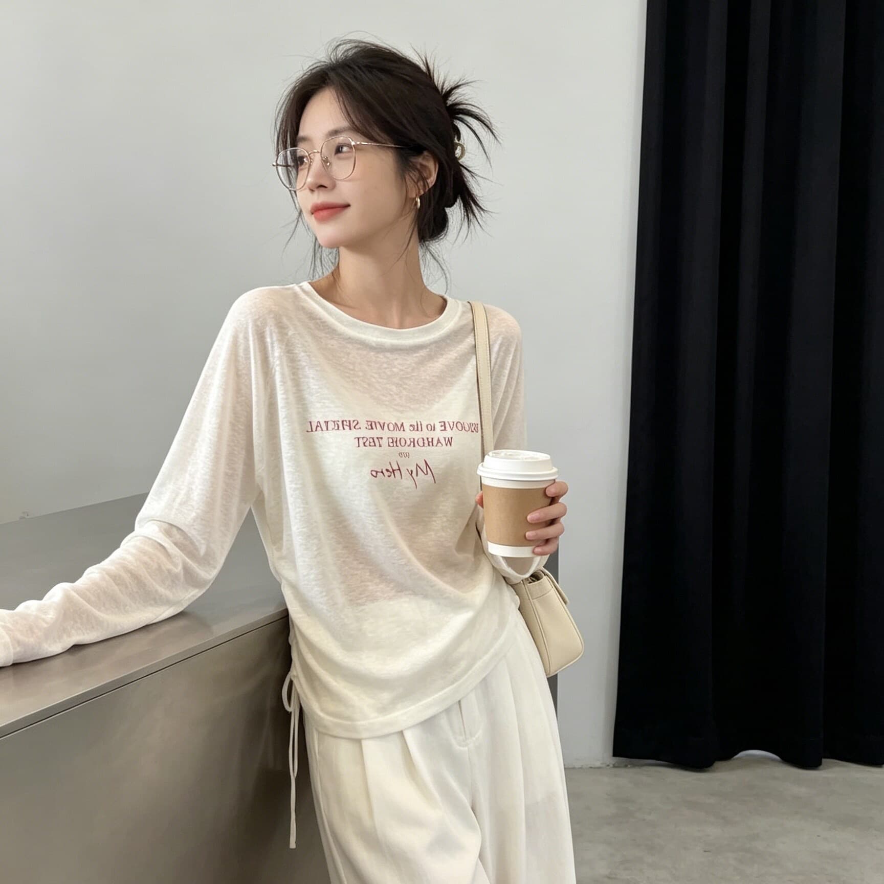 165 그램 눈꽃 면 2026 여름 새로운 한국 스타일 반팔 티셔츠 여성 디자인 센스 이미지 3