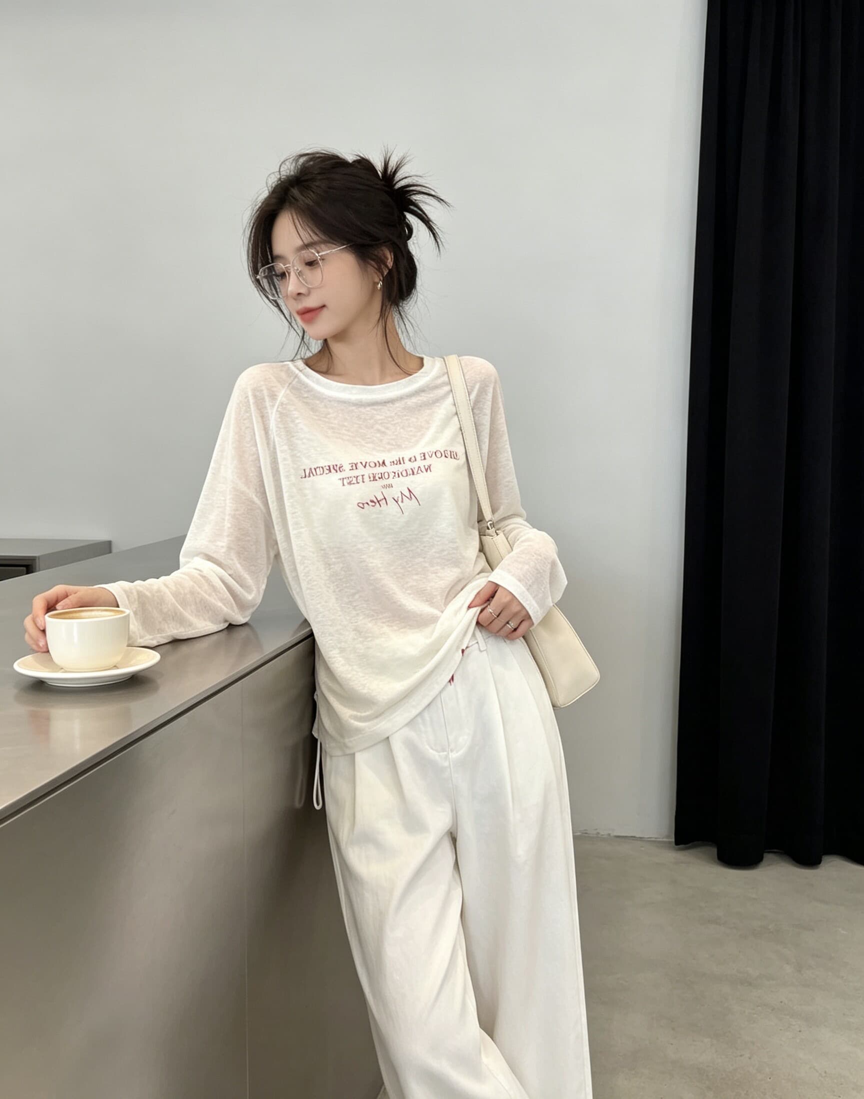165 그램 눈꽃 면 2026 여름 새로운 한국 스타일 반팔 티셔츠 여성 디자인 센스 상세 이미지 3