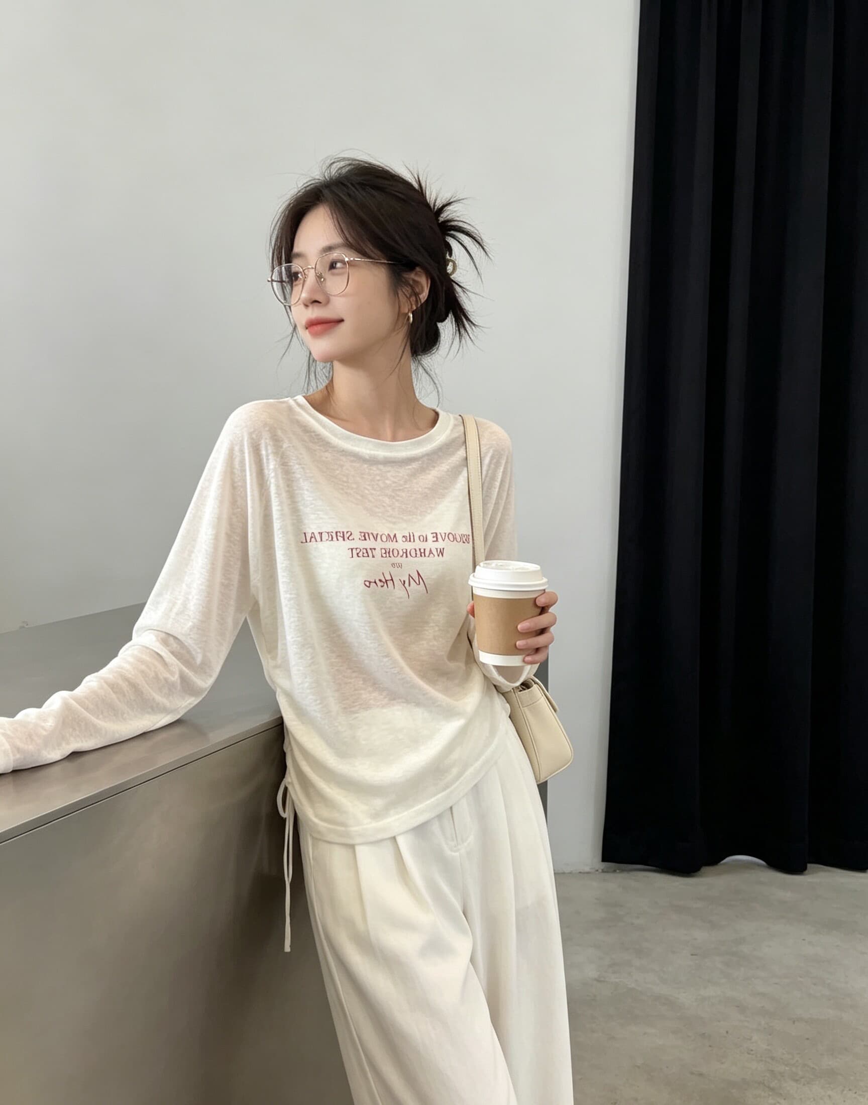 165 그램 눈꽃 면 2026 여름 새로운 한국 스타일 반팔 티셔츠 여성 디자인 센스 상세 이미지 5