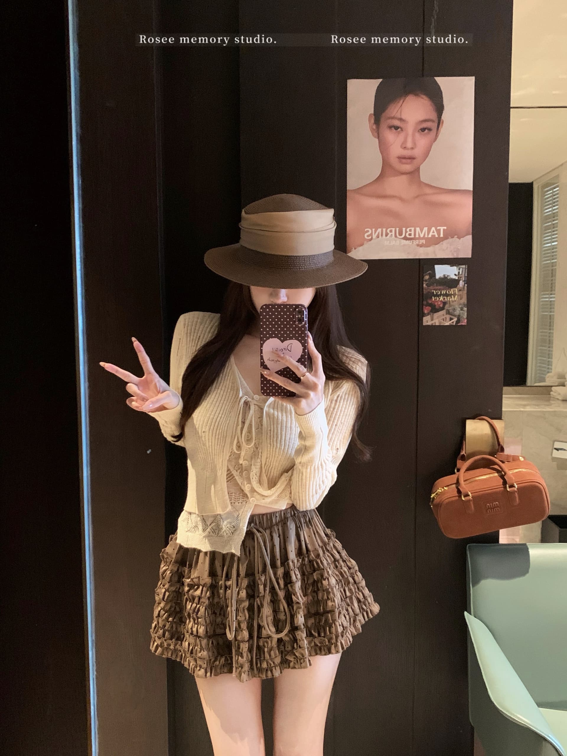 실사 봄 여름 한 부서 달콤함 도트 무늬 플리츠 계단식 케이크 반신 스커트 여성 순수한 욕망 슬림해 보이는 한 마디 미니 스커트 상세 이미지 9