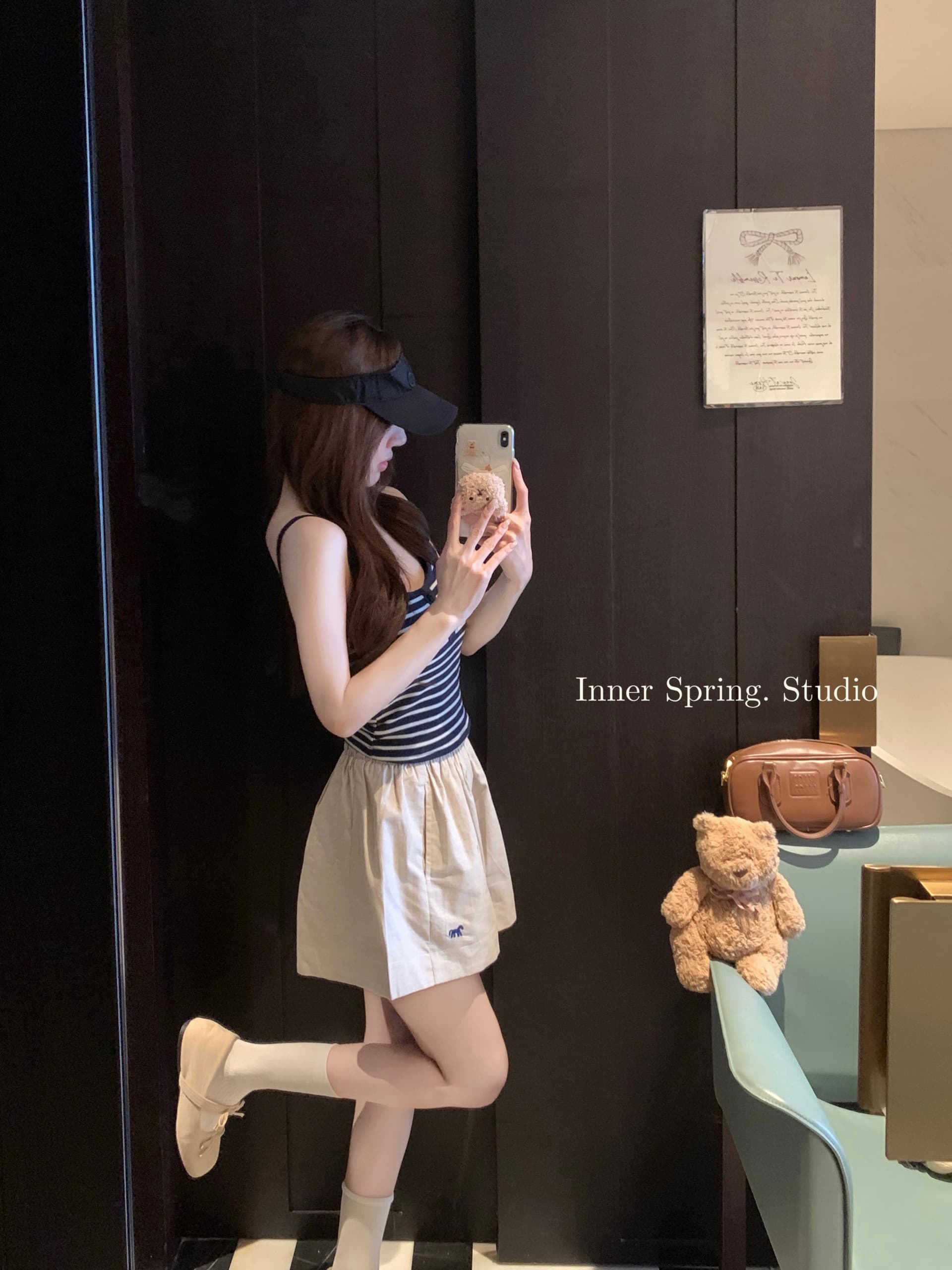 실사 여름 면 린넨 밴딩 하이웨이스트 자수 작은 말 반바지 슬림해 보이는 와이드 레그 팬츠 캐주얼 바지 상세 이미지 16