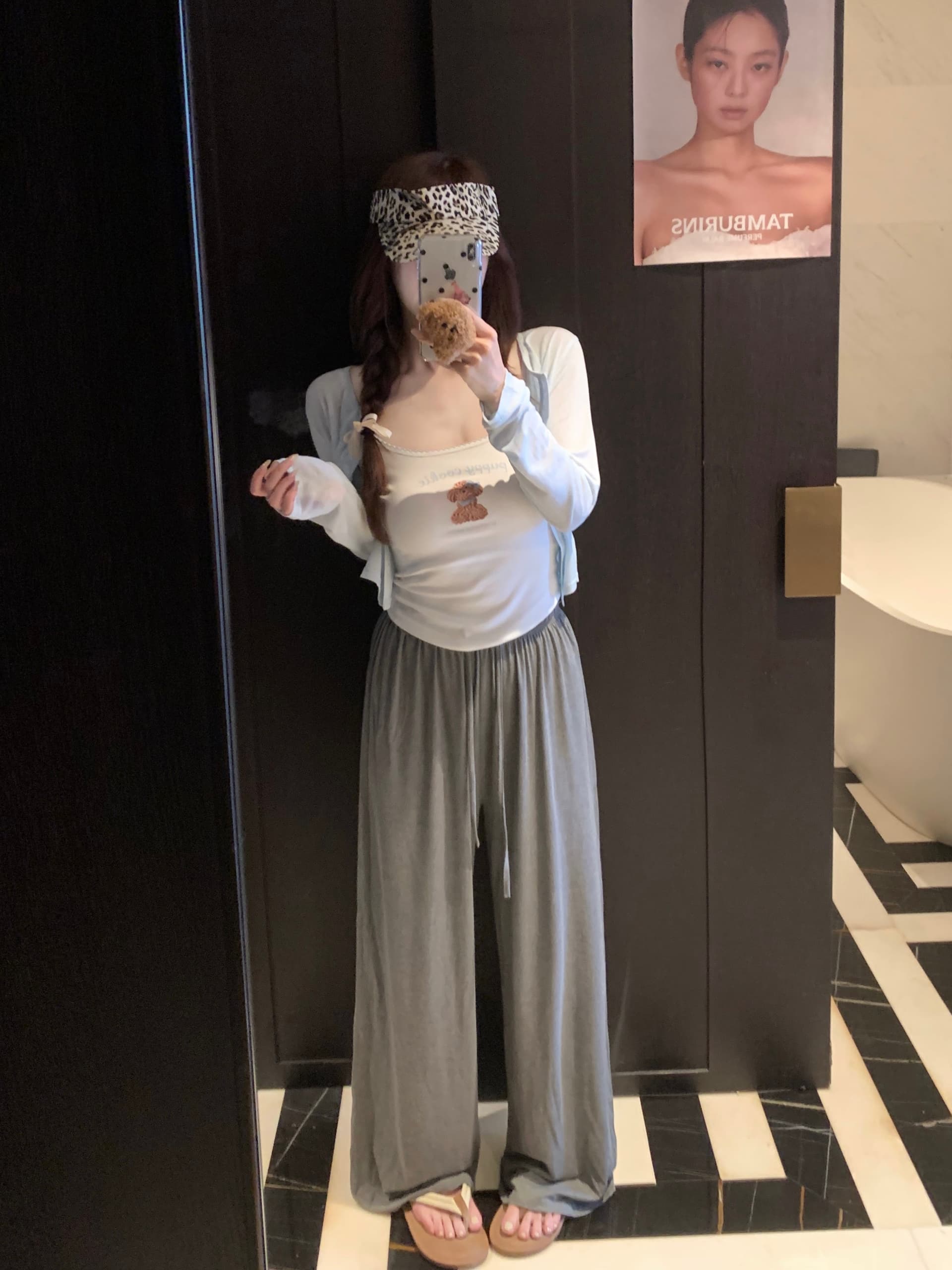 실사 부드러운 찹쌀 찹쌀 느낌 슈 순종하다 원하지 않는 이륙하다 도루 도루 게으른 가면 바지 느긋한 캐주얼 긴 바지 이미지 2