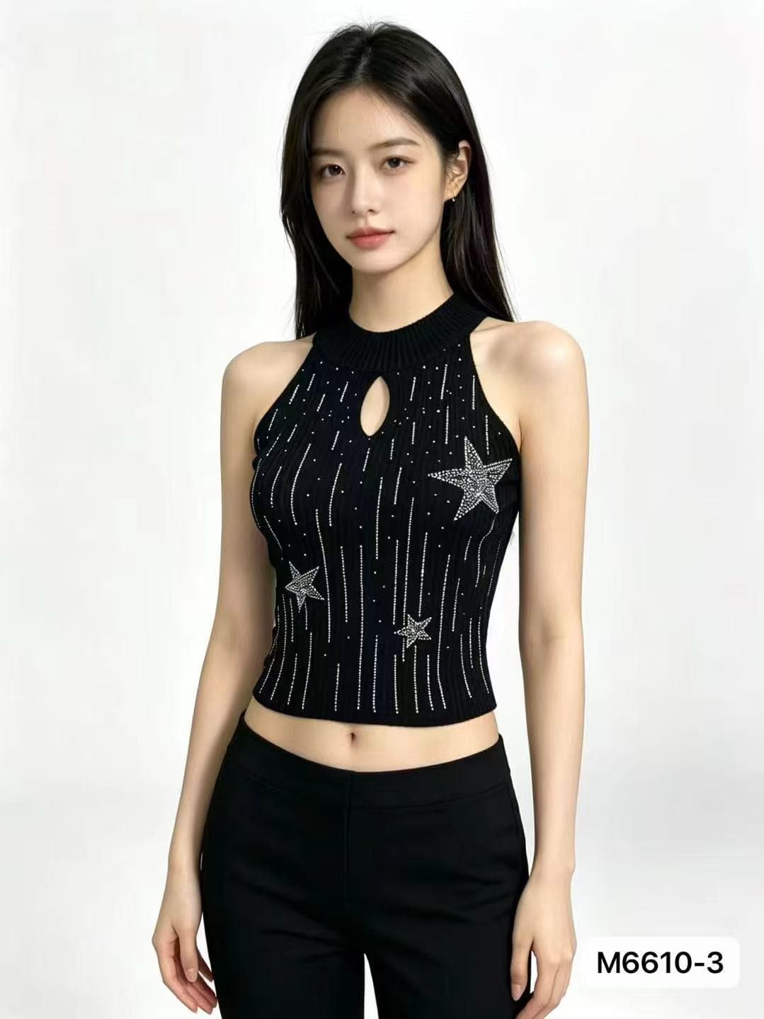 2026 년 여름 새로운 프랑스식 패션 홀로우 아웃 오각형 별 민소매 무거운 작업 핫픽스 다용도 슬립 맨위 여성 트렌디