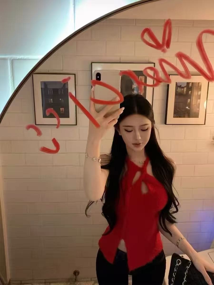 2026 년 가을 새로운 한국 스타일 니트 쇼트 스타일 홀로우 아웃 슬립 뒤로 인사이드 가져 가라. 핫걸 섹시함 다용도 맨위 여성 상세 이미지 4