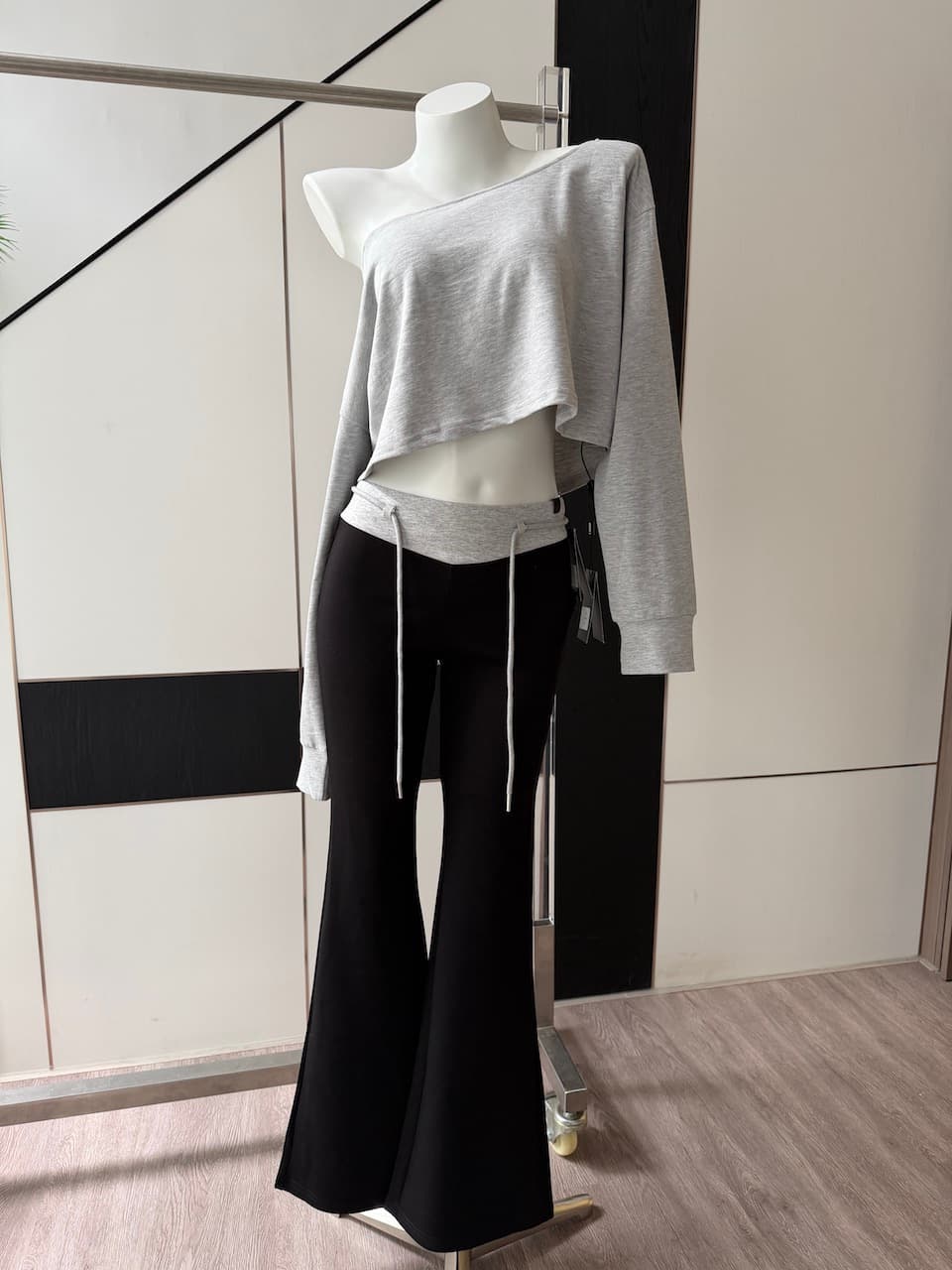 momosherothin 게으른 일상 자기 접촉 daily 선 사계절 긴팔 t& 중간 소매 t& 모델 작업자 바지 상세 이미지 2