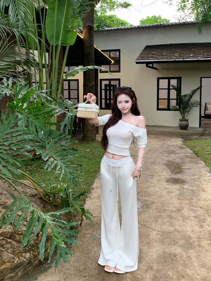 실사 정가 산소 우유 피부 세트 메인 편안함 슈퍼 부드럽다 프로 피부 ~ 중 비스듬한 어깨 반팔 긴 바지 상세 이미지 2