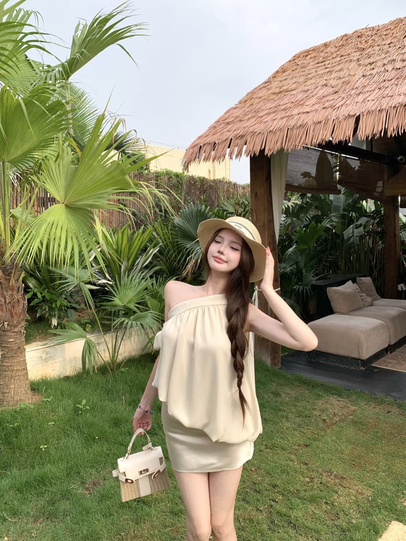 실사 정가 교토 휴일 쉬 妍 바람 분위기 센스 프랑스식 비스듬한 어깨 의류 리본 조끼 상세 이미지 5