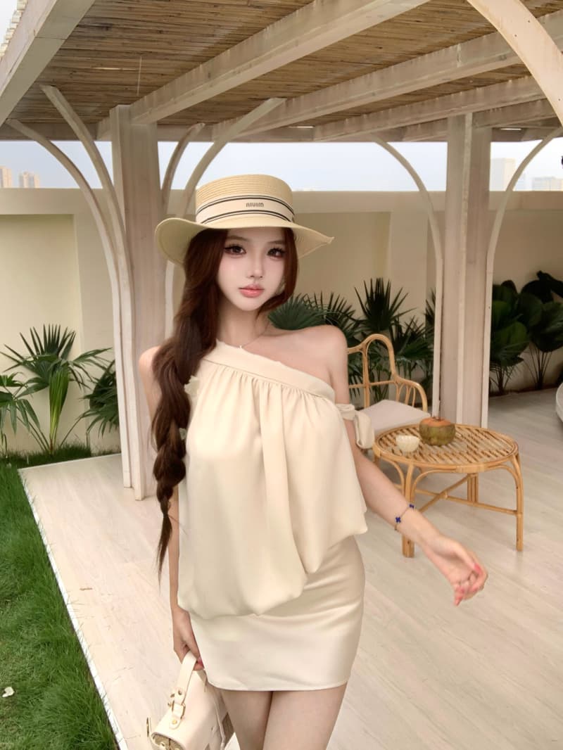 실사 정가 교토 휴일 쉬 妍 바람 분위기 센스 프랑스식 비스듬한 어깨 의류 리본 조끼 상세 이미지 12