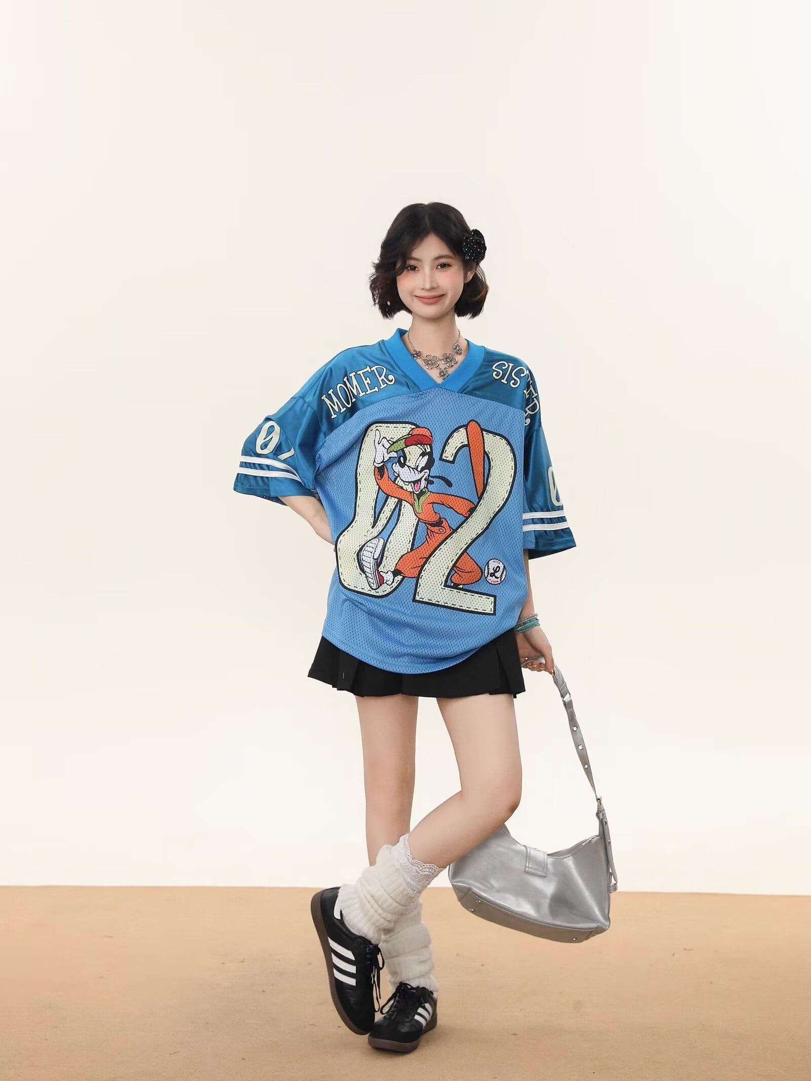 유럽과 미국 여름 새로운 트렌드 캐주얼 운동 메쉬 V넥 반팔 티셔츠 남녀 조수 브랜드 커플 섹션 패치워크 맨위 상세 이미지 23