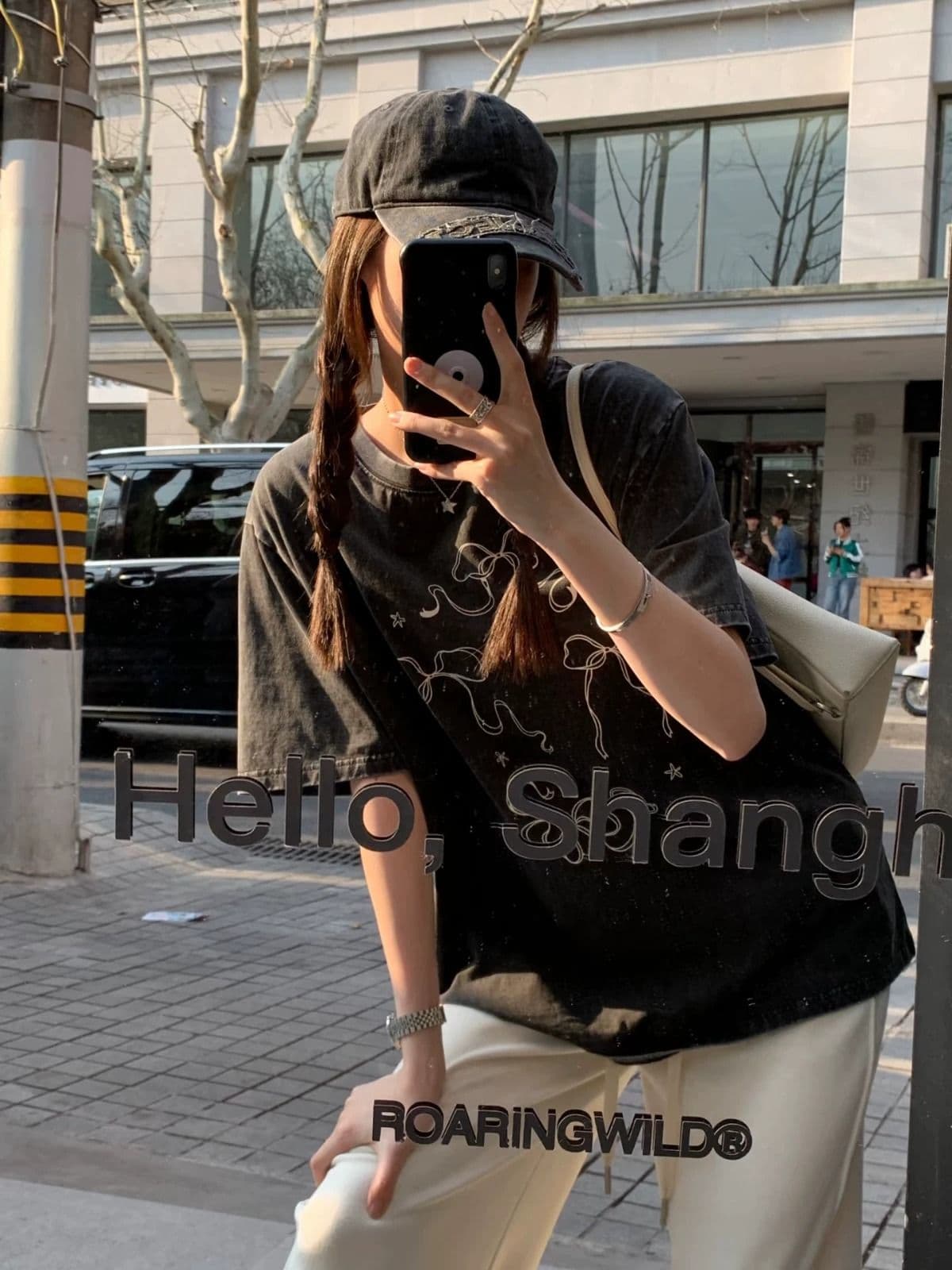 정가 230 크 워싱 마 오래된 순면 반팔 티셔츠 여성 루즈핏 대 에디션 이미지 3