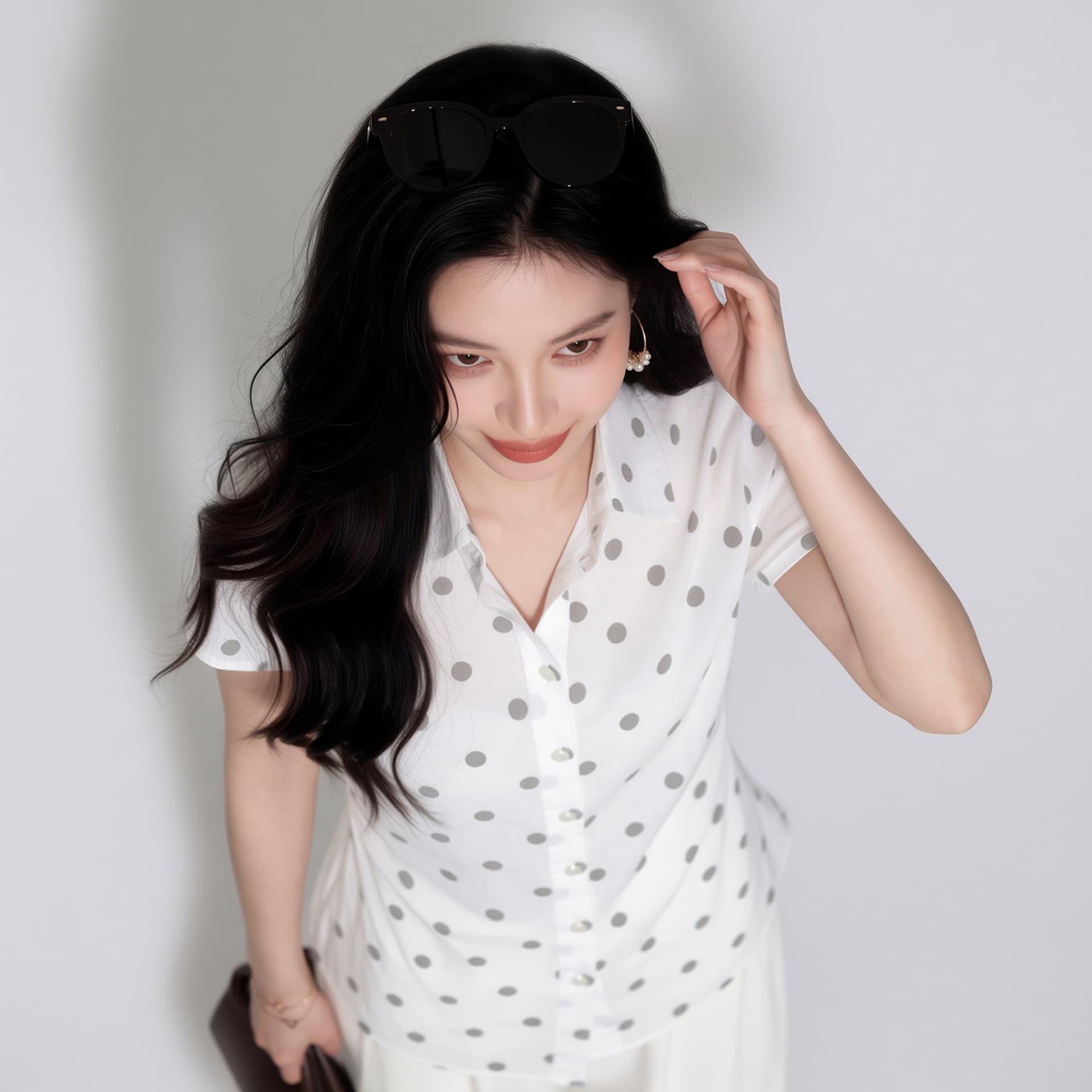 2026 년 여름 새로운 셔츠 통기성 프로 피부 도트 무늬 폴로 칼라 허리 수축 슬림해 보이는 반팔 맨위 이미지 5