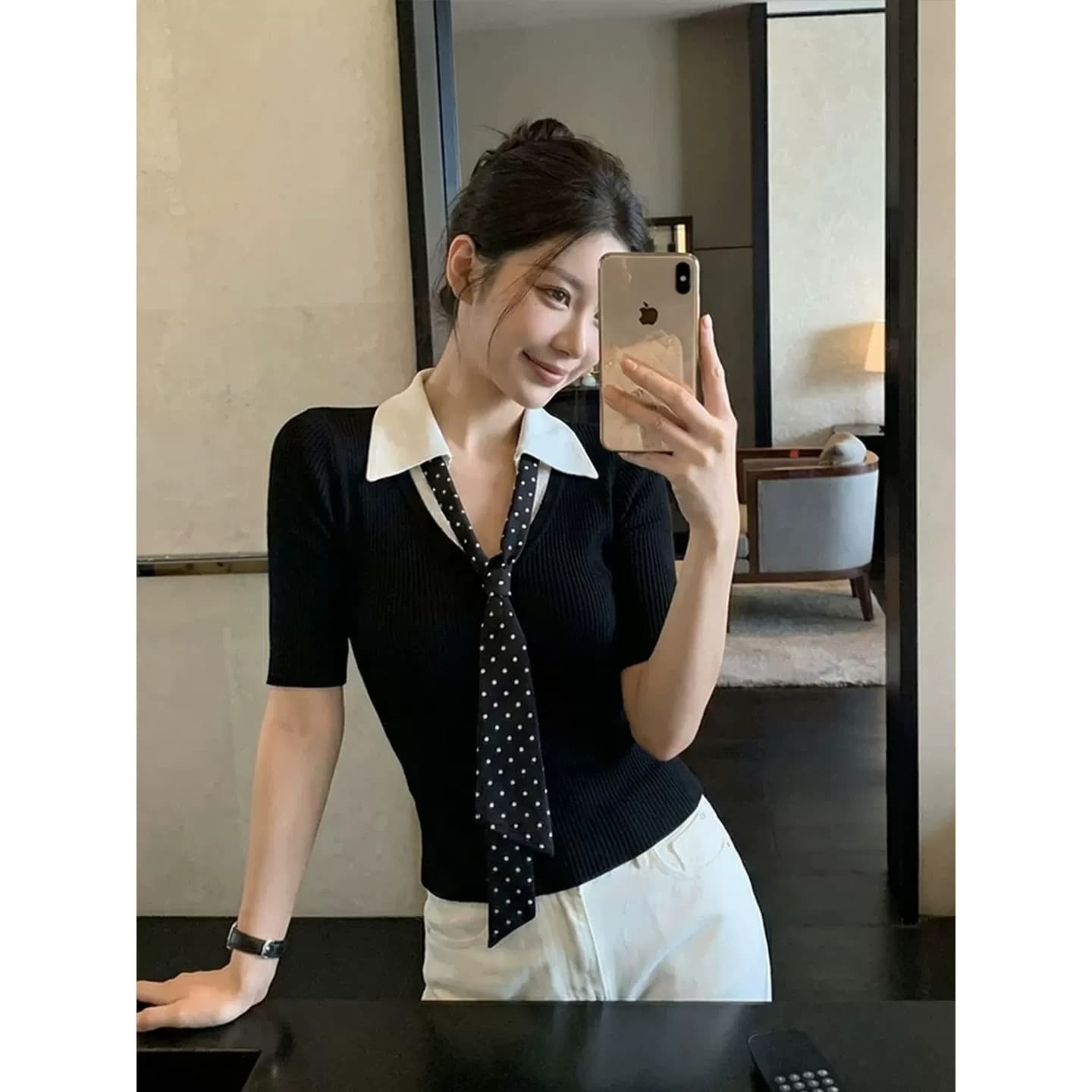 학원 스타일 레이스 조각 해군 칼라 니트 조끼 여성 여름 2026 새로운 달콤한 핫걸 슬림해 보이는 민소매 맨위