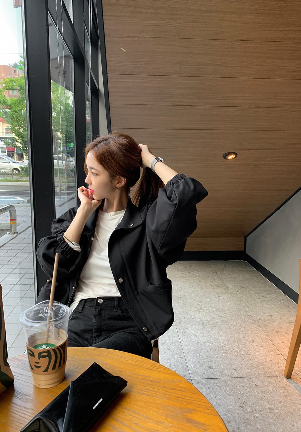미니멀리즘 현대 루즈핏 캐주얼 다용도 단색 자켓 짧은 여성 코트 한 부서 빛 요리 한 상세 이미지 11