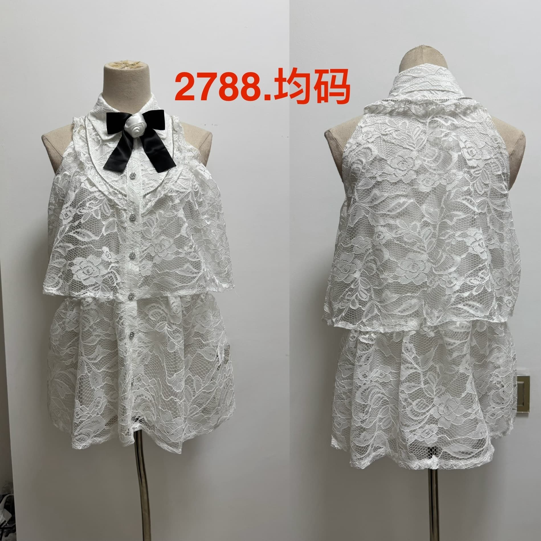 실사 민소매 루즈핏 셔츠 칼라 인형 품격 작은 샤넬 스타일 맨위 여성 레이스 패션 여성 이미지 5