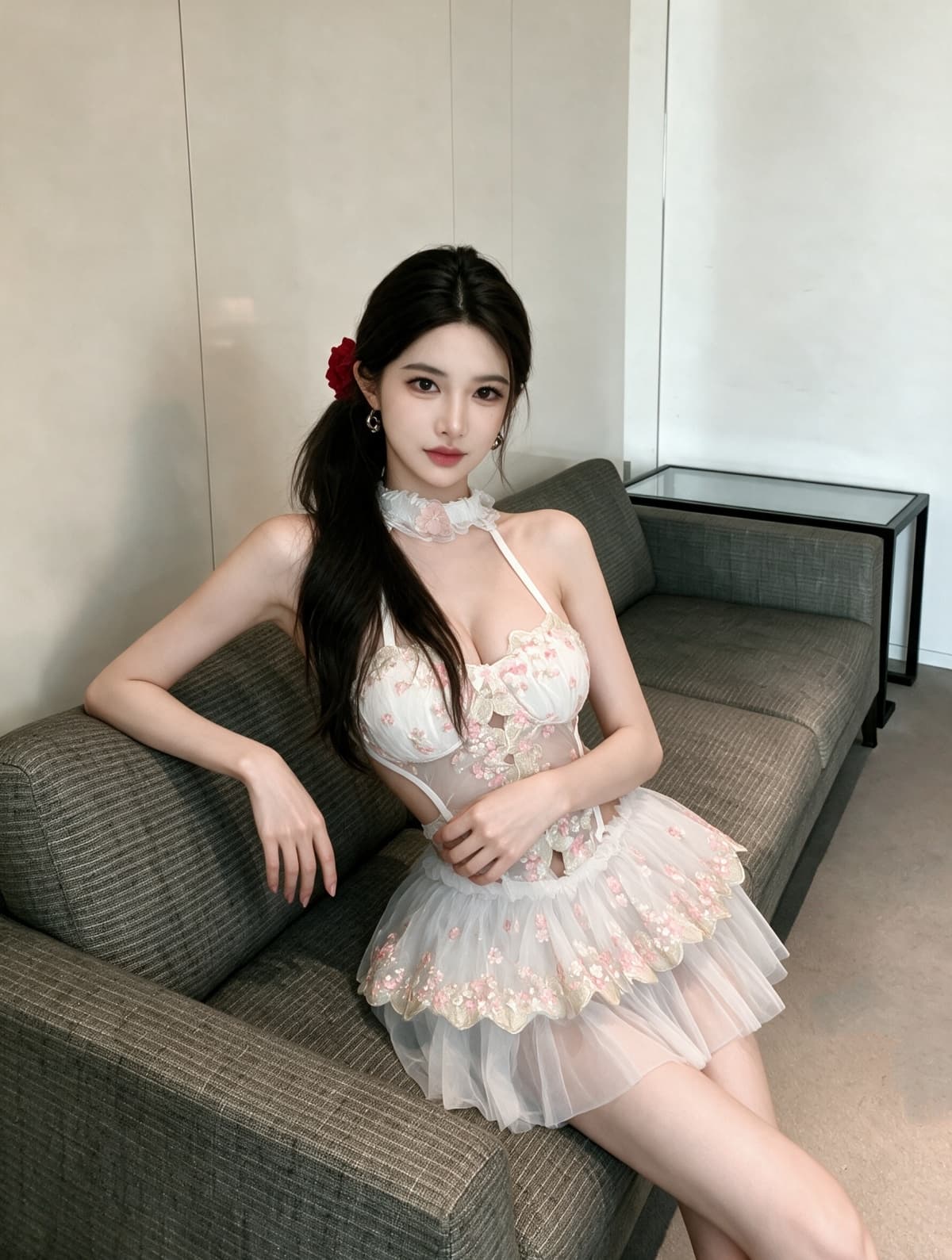 실사 섹시함 핫걸 홀로우 아웃 시스루 패션 백리스 인사이드 가져 가라. 여성 드레스 상세 이미지 2
