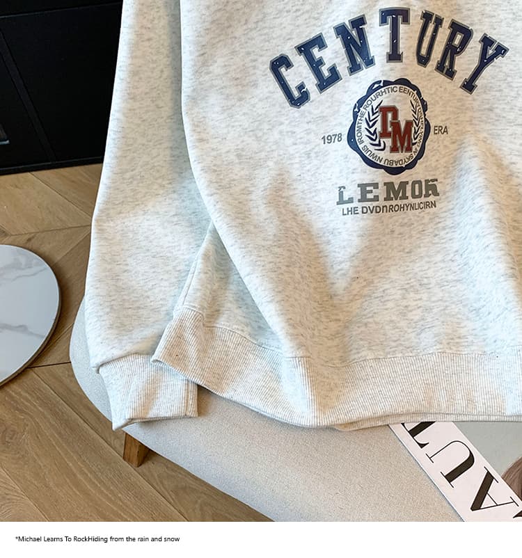 실사 2026 봄 새로운 POLO 칼라 작은 청신 문예 팬 다용도 루즈핏 패션 프린트 디자인 센스 후드티 상세 이미지 30