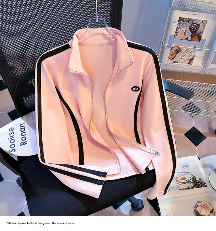 실사 2026 가을 새로운 한국 스타일 패치워크 지퍼 몸매 가꾸기 다용도 단색 작은 청신 후드티 여성 셔츠 상세 이미지 18