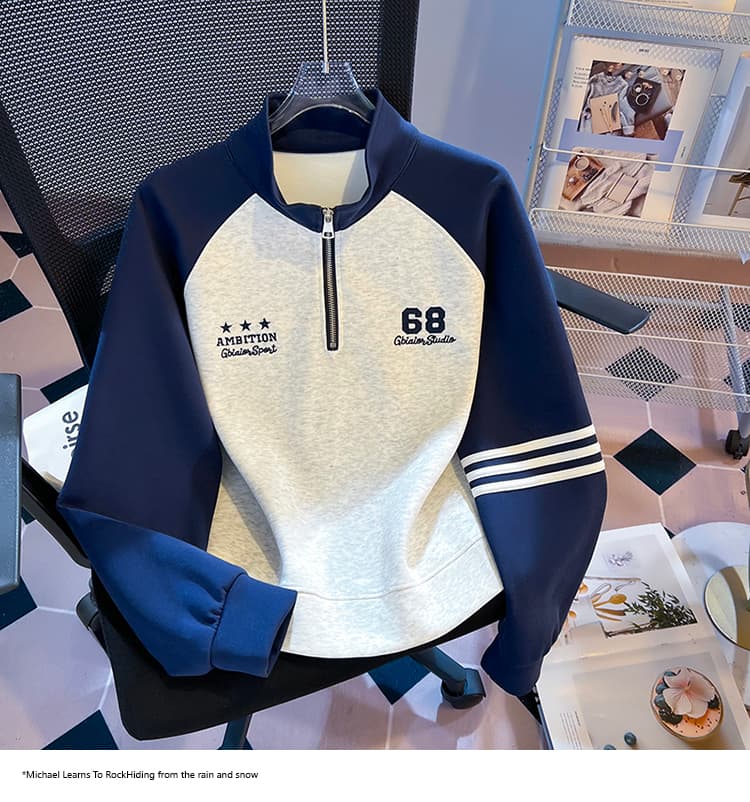 실사 2026 가을 새로운 POLO 칼라 작은 청신 문예 팬 다용도 루즈핏 패션 자수 디자인 센스 후드티 상세 이미지 15