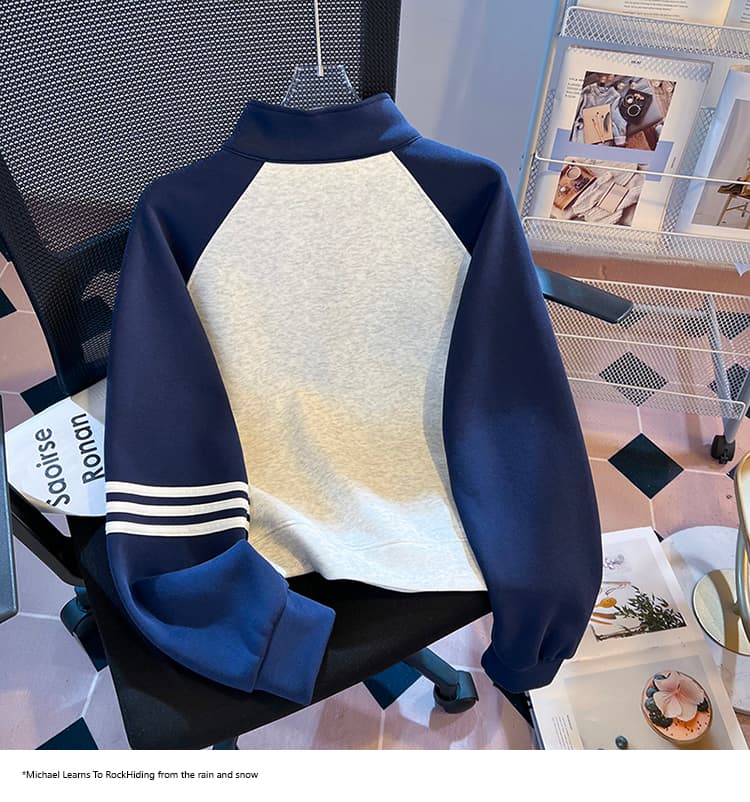 실사 2026 가을 새로운 POLO 칼라 작은 청신 문예 팬 다용도 루즈핏 패션 자수 디자인 센스 후드티 상세 이미지 17