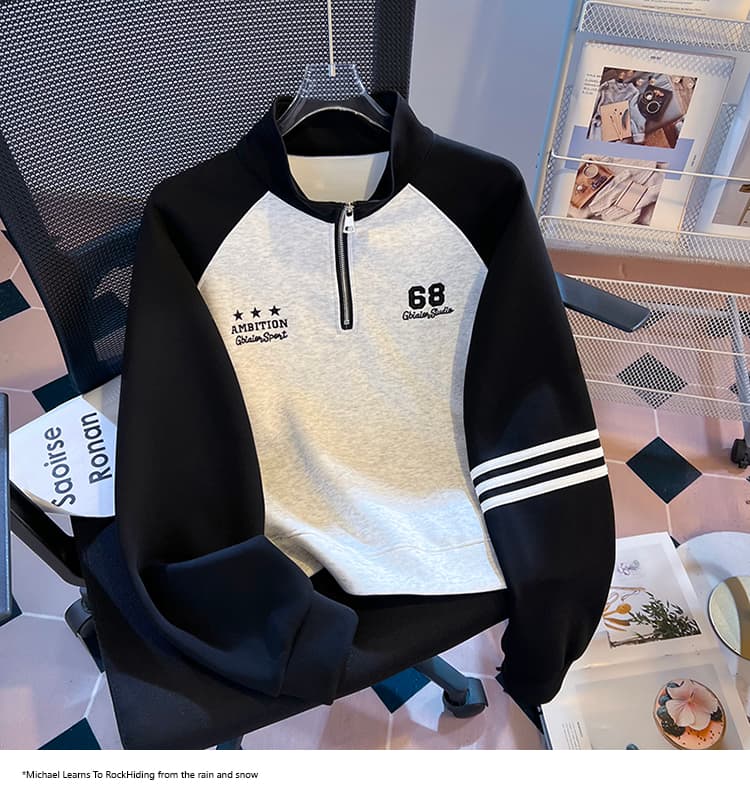 실사 2026 가을 새로운 POLO 칼라 작은 청신 문예 팬 다용도 루즈핏 패션 자수 디자인 센스 후드티 상세 이미지 18