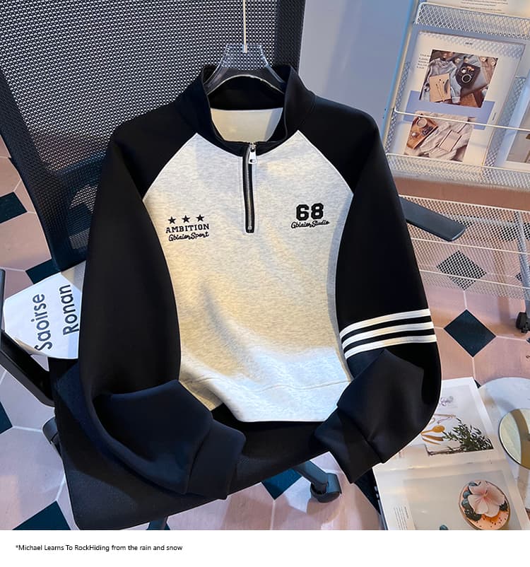 실사 2026 가을 새로운 POLO 칼라 작은 청신 문예 팬 다용도 루즈핏 패션 자수 디자인 센스 후드티 상세 이미지 19