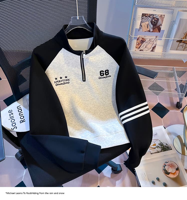 실사 2026 가을 새로운 POLO 칼라 작은 청신 문예 팬 다용도 루즈핏 패션 자수 디자인 센스 후드티 상세 이미지 20
