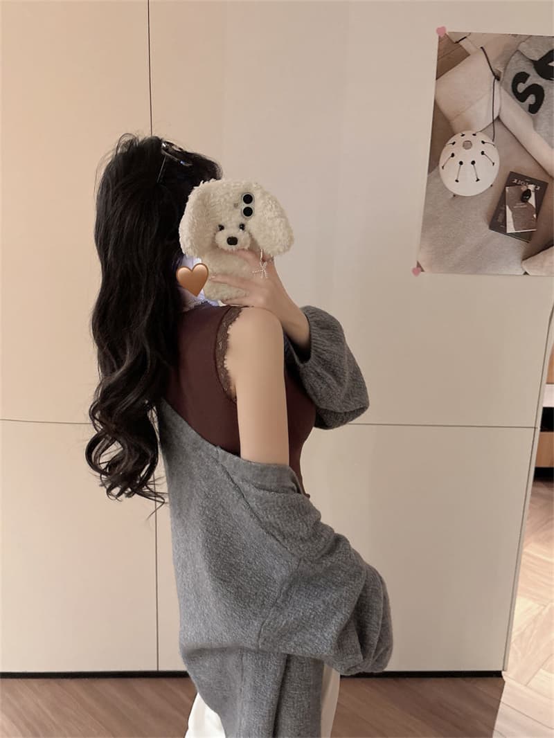 사람들 면 연삭 털 벨트 가슴 패드 캐미솔 인사이드 가져 가라. 봄 보온 브래지어 하나 고정 컵 민소매 만나는 맨위 상세 이미지 35