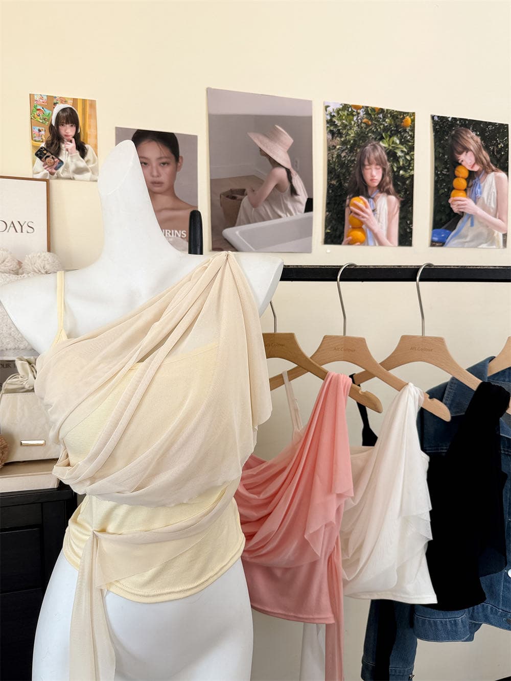 순수한 욕망 바람 디자인 센스 망사 불규칙 패치워크 조끼 슬립 여성 여름 새로운 핫걸 몸매 가꾸기 쇼트 스타일 맨위 상세 이미지 34