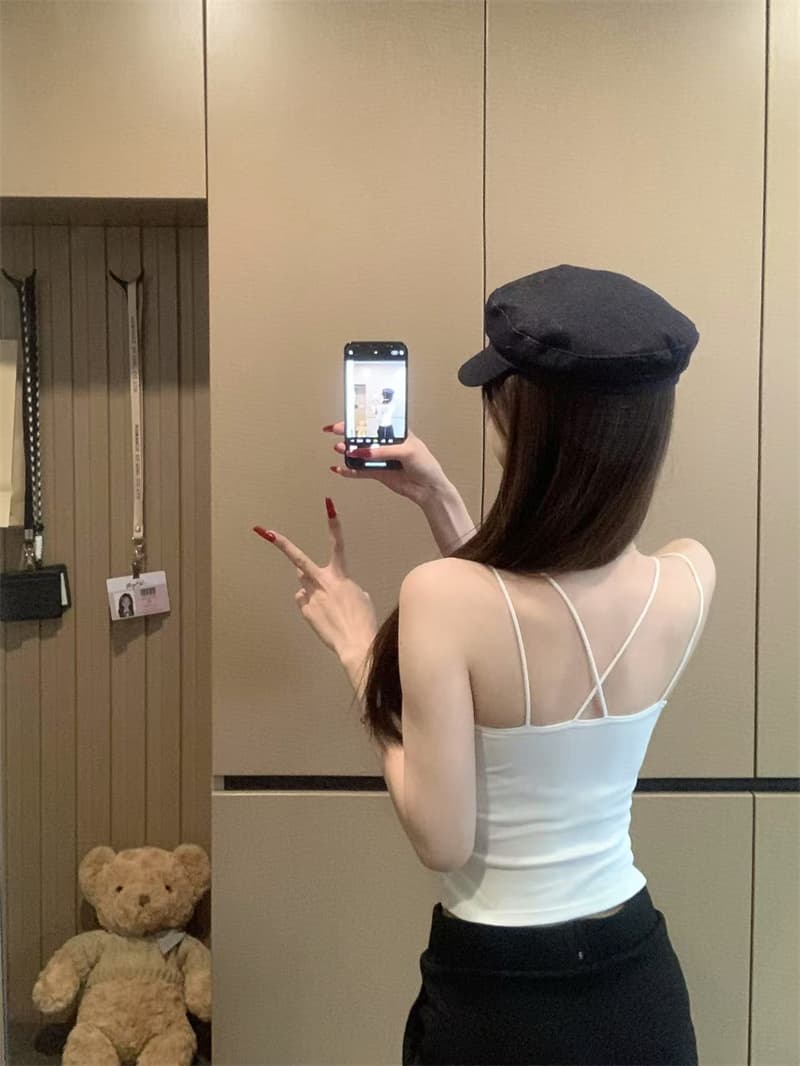 레이스 조각 캐미솔 2026 여름 외출용 몸매 가꾸기 벨트 가슴 패드 하나 생체 내 가져 가라. 민소매 만나는 맨위 상세 이미지 10