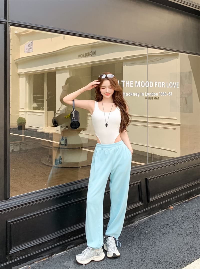아메리칸 핫걸 순수한 욕망 바람 벨트 가슴 패드 올인원 단색 캐미솔 외출용 여름 인사이드 가져 가라. 만나는 섹시함 맨위 상세 이미지 12
