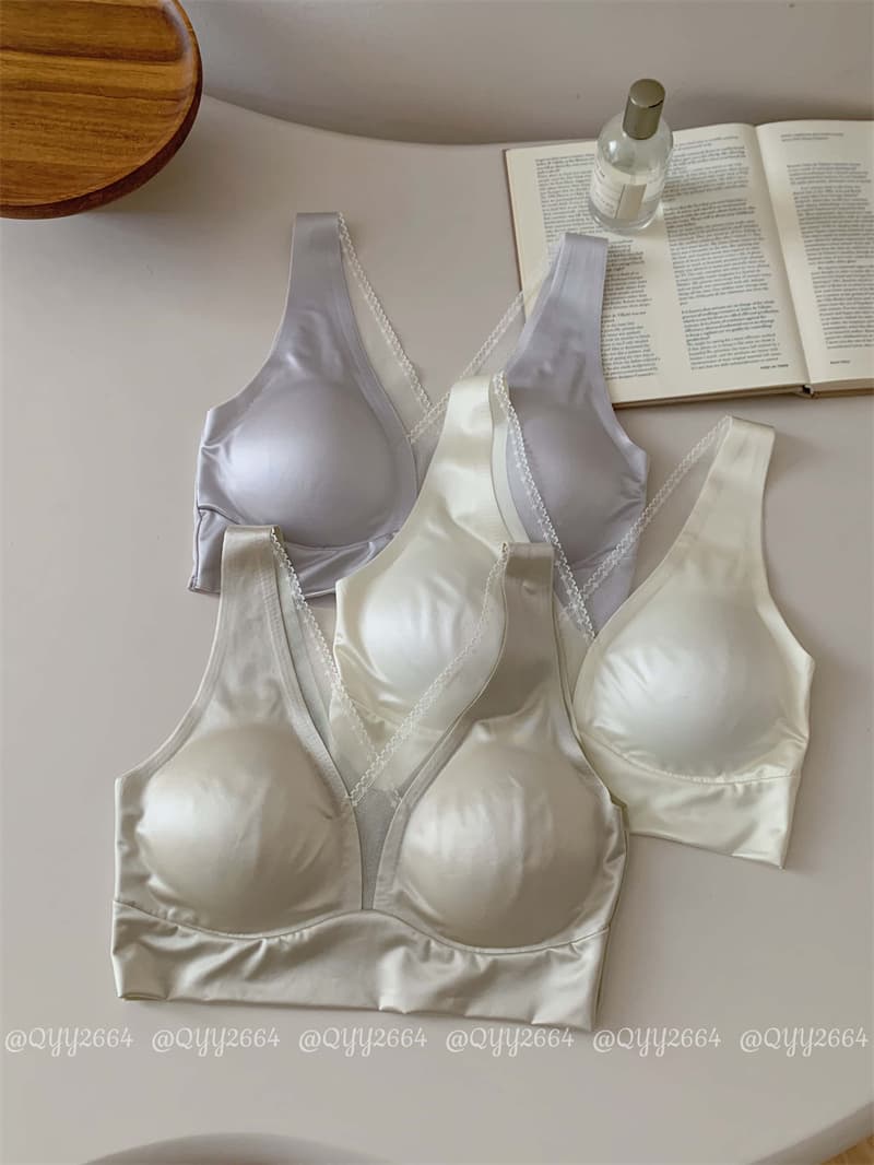 실사 새로운 여름 패션 가슴 패드 하나 밝은 얼굴 물 빛 와이드 어깨끈 V넥 레이스 조각 아름다움 뒤로 쇼트 스타일 조끼 상세 이미지 2