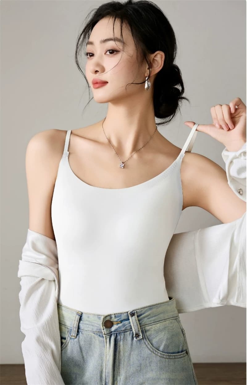 실사 작은 슬링 조끼 여성 인사이드 가져 가라. 여름 2026 새로운 몸매 가꾸기 벨트 가슴 패드 표지 대리인 우유 핫걸 외출용 맨위 이미지 2