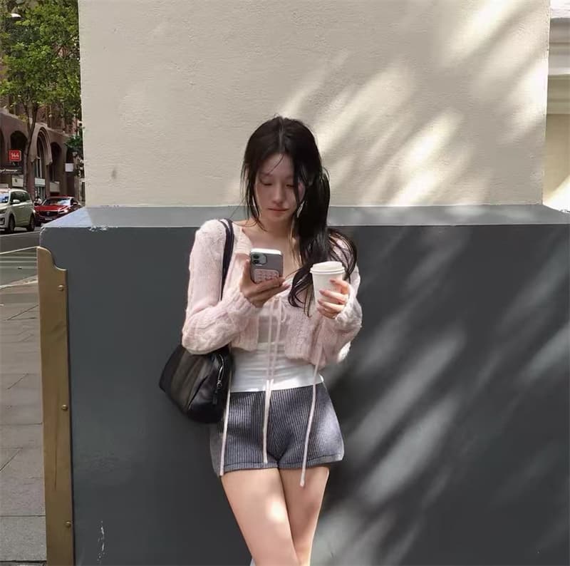 2026 이른 가을 켜기 새로운 V넥 레이스업 레이스 오픈 가디건 여성 프랑스식 부드러운 바람 재킷 작은 숄 맨위 상세 이미지 24