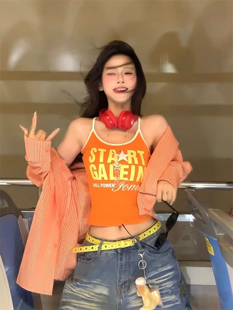 아메리칸 거리 핫걸 캐미솔 여름 패션 외출용 인사이드 가져 가라. 나만의 것을 가져와 라. 가슴 패드 캐주얼 슬림해 보이는 맨위 상세 이미지 13