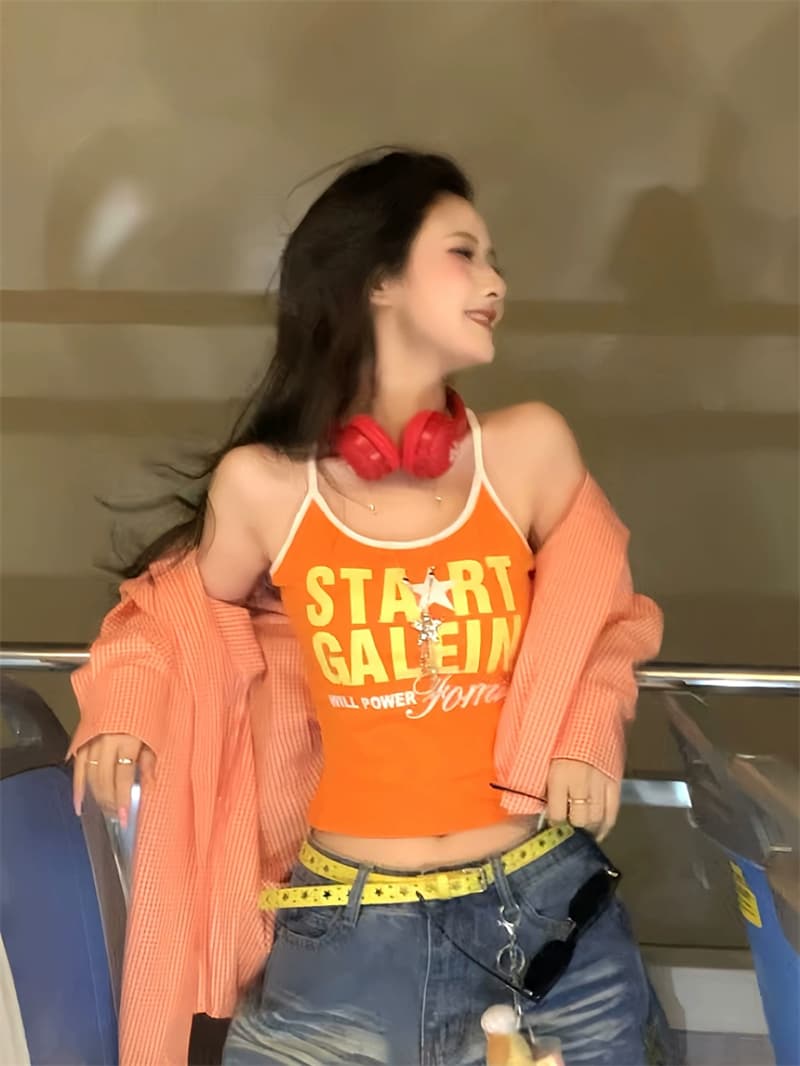 아메리칸 거리 핫걸 캐미솔 여름 패션 외출용 인사이드 가져 가라. 나만의 것을 가져와 라. 가슴 패드 캐주얼 슬림해 보이는 맨위 상세 이미지 16