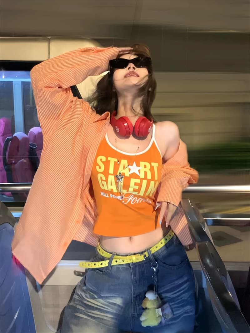 아메리칸 거리 핫걸 캐미솔 여름 패션 외출용 인사이드 가져 가라. 나만의 것을 가져와 라. 가슴 패드 캐주얼 슬림해 보이는 맨위 상세 이미지 18